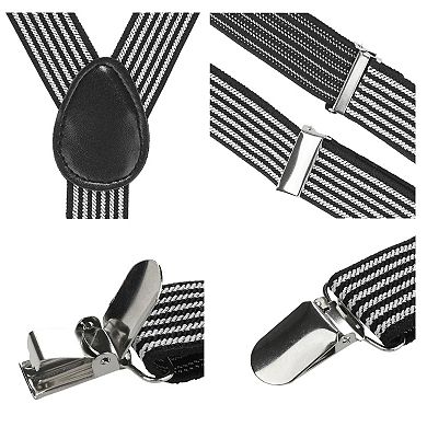 Unisex Elastic Band Y Back Adjustable Stripes Plaid Suspenders
