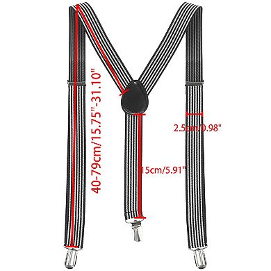 Unisex Elastic Band Y Back Adjustable Stripes Plaid Suspenders