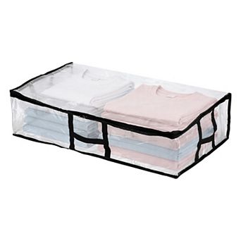 1 Pack Under Bed Storage Fabric Closet Organizer Bin with Handles Clear Window Container Bags