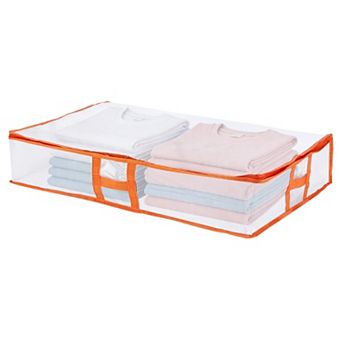 1 Pack Under Bed Storage Fabric Closet Organizer Bin with Handles Clear Window Container Bags