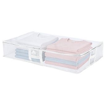 1 Pack Under Bed Storage Fabric Closet Organizer Bin with Handles Clear Window Container Bags