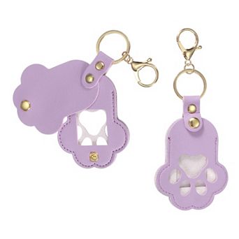 2 pc Pet Hair Keychain, Cat Paw Shaped Dog Hair Memorial Gift Keyring Key Holder with Lobster Clasp