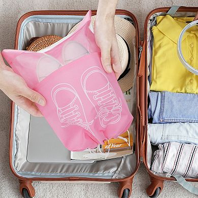5Pcs Shoe Bags for Packing Dustproof Drawstring Travel Shoe Storage Bags