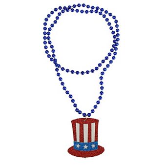 2.21" 4th of July Accessories, Patriotic Necklace for Memorial Day Soccer Game Day Hat Muticolor