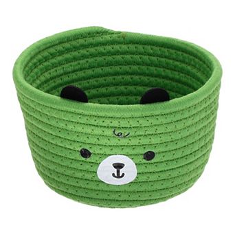 1 pc Cotton Rope Woven Storage Basket, Cute Bear Decorative Organization Storage Bins