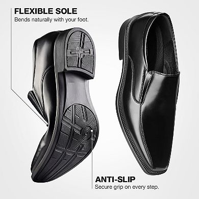 Men's Black Slip-On Dress Loafers