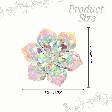 1Pc Fashion Crystal Flower Snowflake Brooch Pin Lapel Pins