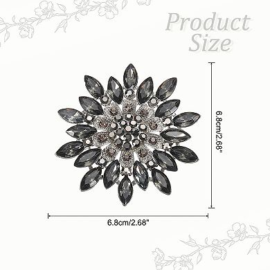 1Pc Fashion Crystal Diamond Flower Brooch Pin