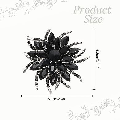1Pc Rhinestone Flower Brooch Pins, Fashion Crystal