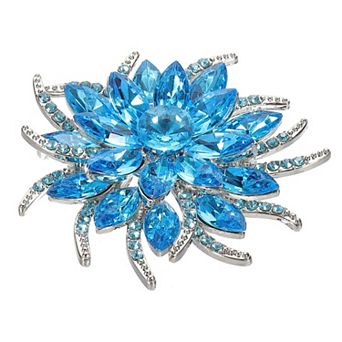 1 pc Rhinestone Flower Brooch Pins, Fashion Crystal
