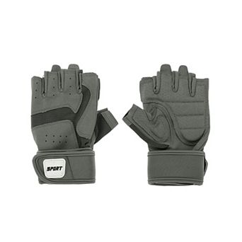 1Pair Extended Wristband Half-finger Strength Training Sport Gloves