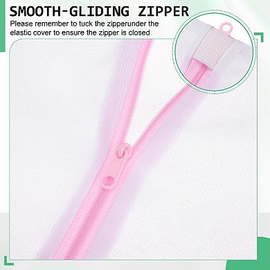 4 Pcs Mesh Laundry Bags for Delicates, Mesh Washing Bags Fine Net with Zipper