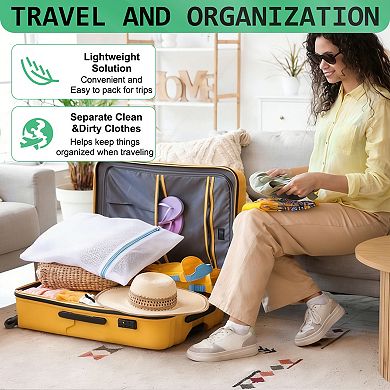 4 Pcs Mesh Laundry Bags for Delicates, Mesh Washing Bags Fine Net with Zipper