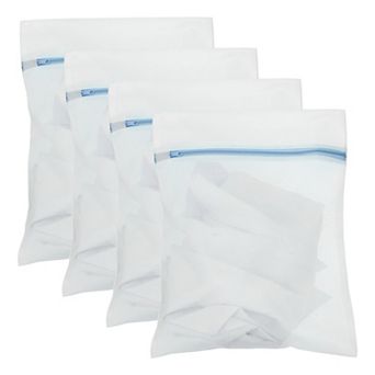4 pc Mesh Laundry Bags for Delicates, Mesh Washing Bags Fine Net with Zipper