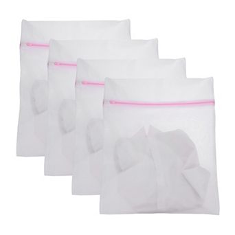4 pc Mesh Laundry Bags for Delicates, Mesh Washing Bags Fine Net with Zipper