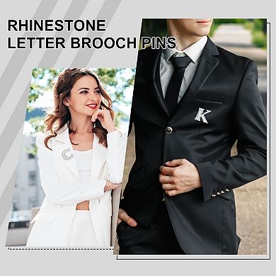 Letter Brooch Pins, Initial Rhinestone Broaches Pin 1 Pcs