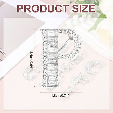Letter Brooch Pins, Initial Rhinestone Broaches Pin 1 Pcs