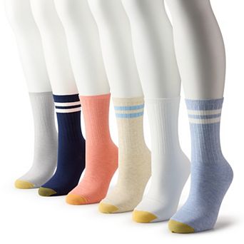 Women's GOLDTOE® 6-pack Ribbed Crew Socks