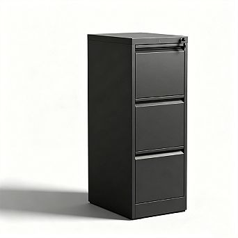 3 Drawer Metal Vertical File Cabinet with Lock - Office Home Steel Vertical File Cabinet for A4 Size
