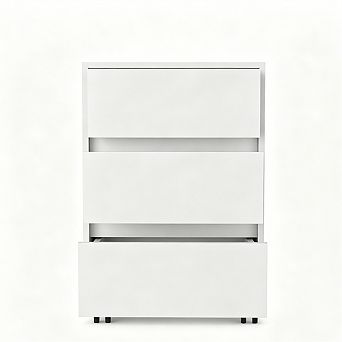 Compact Filing Cabinet - 3-Drawer Storage with Lockable Casters Wheels, Top Surface Display Stand