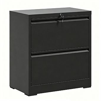 2 Drawer Lateral File Cabinet with Lock - Metal Filing Cabinet, Wide Horizontal Filing Cabinets