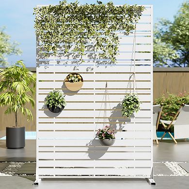 6 ft H x 4 ft W Outdoor Privacy Screens Galvanized Steel Panel for Privacy Shielding