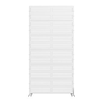 6 ft H x 3 ft W White Galvanized Steel Outdoor Privacy Screen Patio Partition for Privacy Isolation