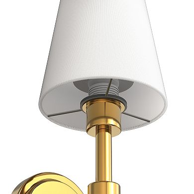 6 in 2-pack gold RGBCW wall sconce, white shade and remote control for hallway & bedroom.