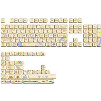 Cute Cat Mao Profile Dye-Sub PBT Full Keycaps Set