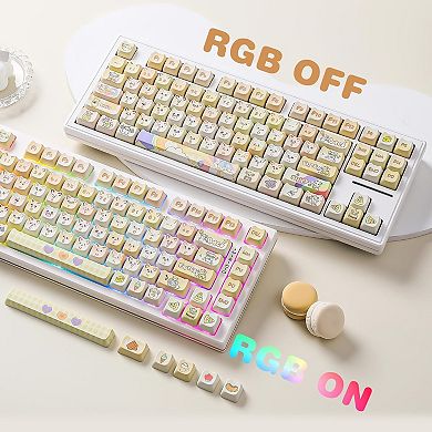 Cute Cat Mao Profile Dye-Sub PBT Full Keycaps Set