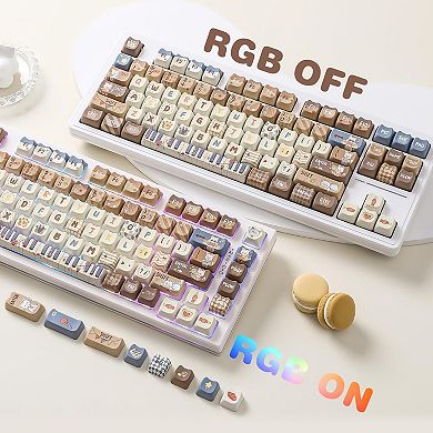 Cute Cat Mao Profile Dye-Sub PBT Full Keycaps Set