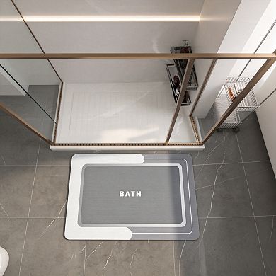 Thin non slip bath mat, absorbent stain proof quick dry easy care