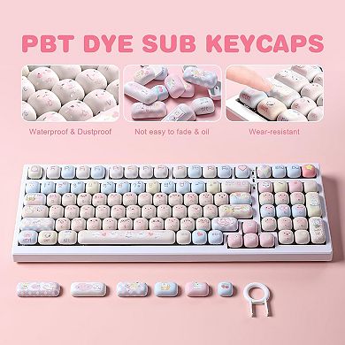 Pink Kitten MOG Profile Dye-Sub PBT Custom Keycaps
