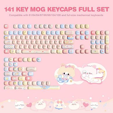 Pink Kitten MOG Profile Dye-Sub PBT Custom Keycaps