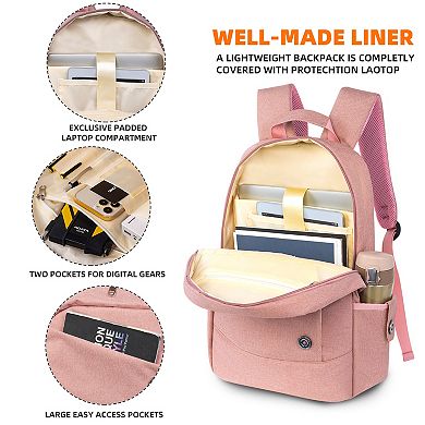 15.6 Inch Waterproof Laptop Backpack, Lightweight Travel Backpack with Padded Compartment