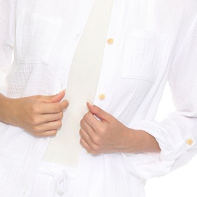Women's Gauze Button-Front Shirt & Shorts Set