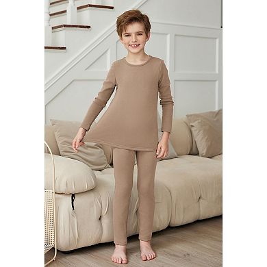 Arshiner Toddler Boys Thermal Underwear Set Base Layer Fleece Lined Long Johns Top Bottom