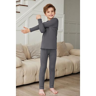 Arshiner Toddler Boys Thermal Underwear Set Base Layer Fleece Lined Long Johns Top Bottom