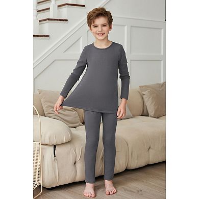 Arshiner Toddler Boys Thermal Underwear Set Base Layer Fleece Lined Long Johns Top Bottom