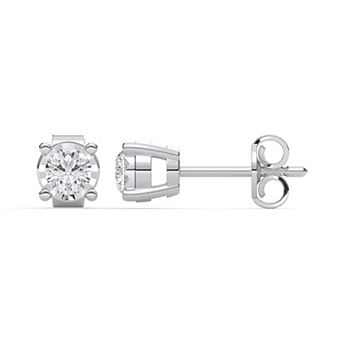 Everlight Sterling Silver 1/4 Carat T.W. Lab-Grown Diamond Round Nick Stud Earrings