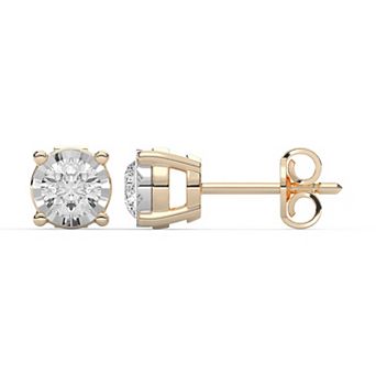 Everlight Sterling Silver 1/2 Carat T.W. Lab-Grown Diamond Round Nick Setting Stud Earrings