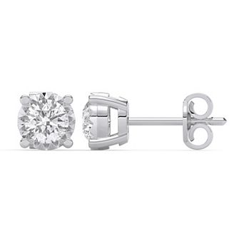 Everlight Sterling Silver 1 Carat T.W. Lab-Grown Diamond Round Nick Set Stud Earrings
