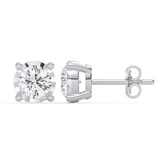 Everlight Sterling Silver 1 1/2 Carat T.W. Lab-Grown Diamond Round Nick Stud Earrings