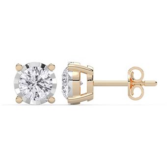 Everlight Sterling Silver 1 1/2 Carat T.W. Lab-Grown Diamond Round Nick Stud Earrings