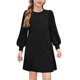 Arshiner Tween Winter Fall Dress Knit Puff Long Sleeve Sweater Casual Teen Clothes