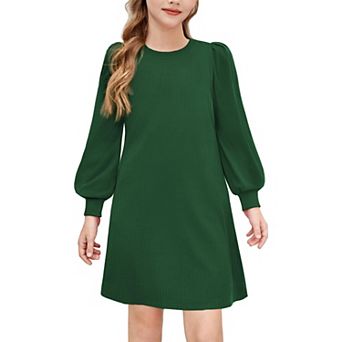 Arshiner Tween Winter Fall Dress Knit Puff Long Sleeve Sweater Casual Teen Clothes