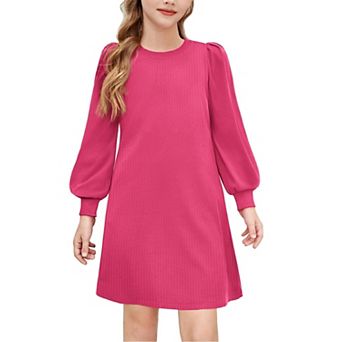 Arshiner Tween Winter Fall Dress Knit Puff Long Sleeve Sweater Casual Teen Clothes