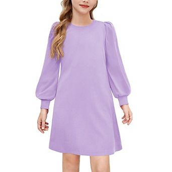 Arshiner Tween Winter Fall Dress Knit Puff Long Sleeve Sweater Casual Teen Clothes