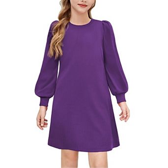 Arshiner Tween Winter Fall Dress Knit Puff Long Sleeve Sweater Casual Teen Clothes