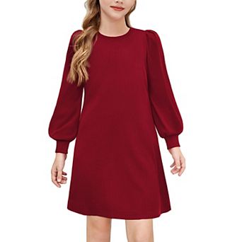 Arshiner Tween Winter Fall Dress Knit Puff Long Sleeve Sweater Casual Teen Clothes